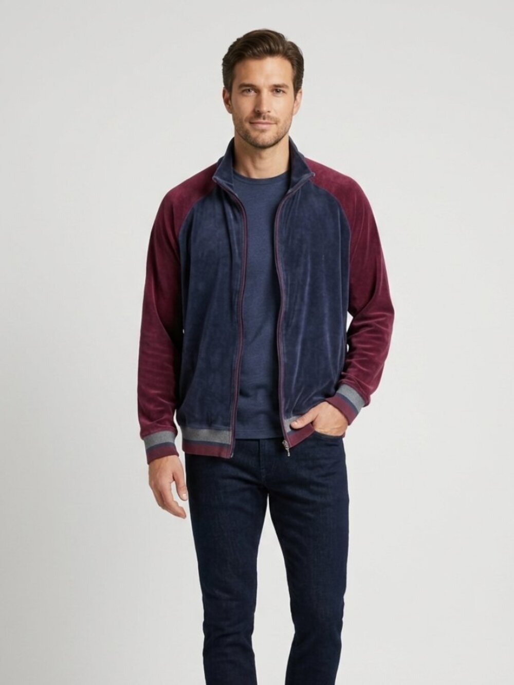 Maus & Hoffman Velour Track Jacket - Size Large
